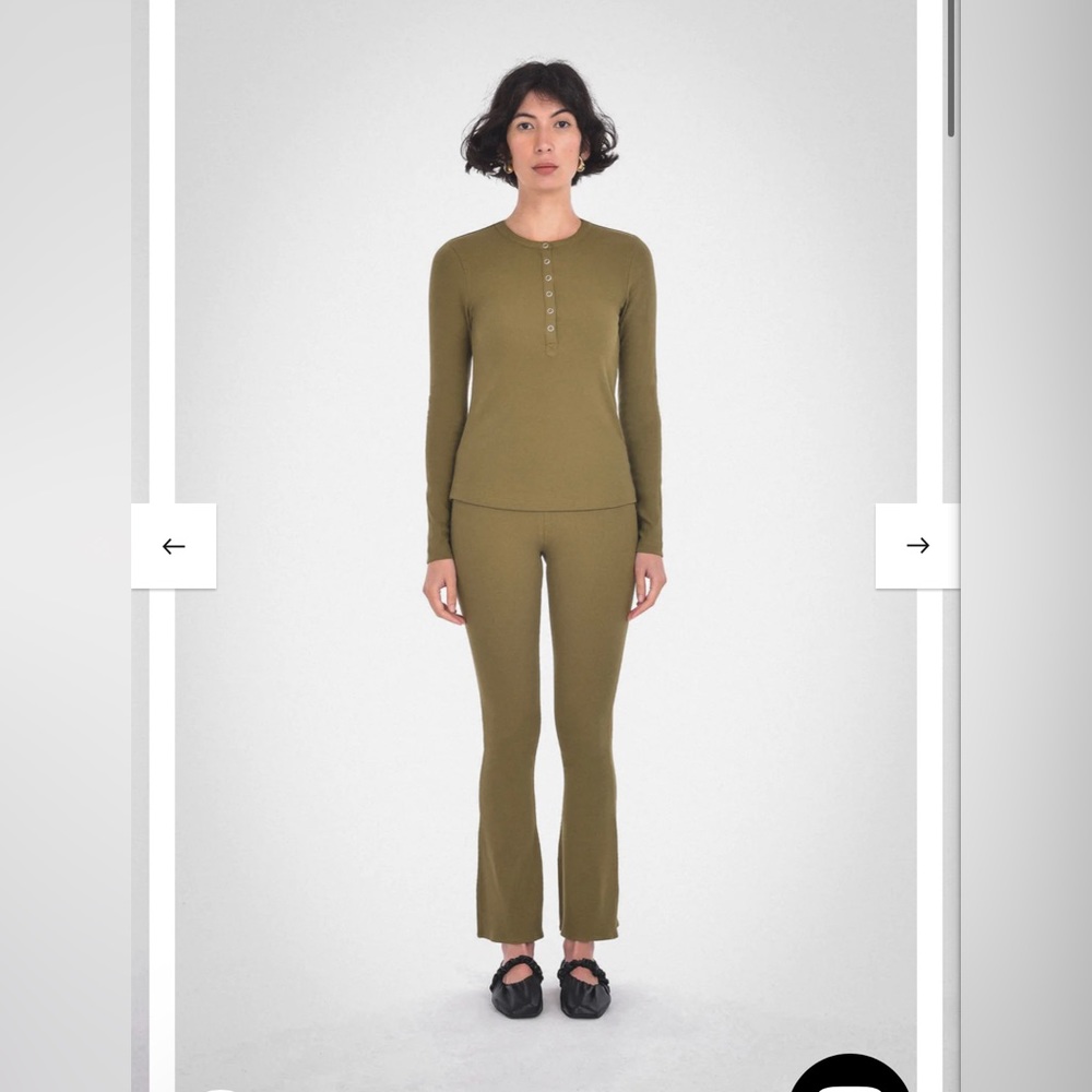 Paper Label Moss Crop flare leggings & Henley set